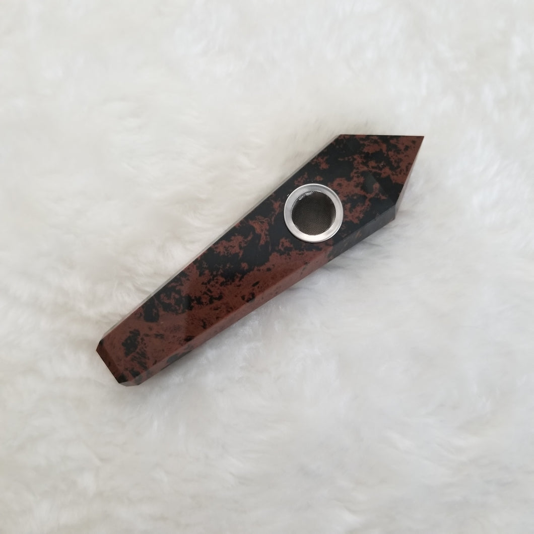 Mahogany Obsidian Pipe